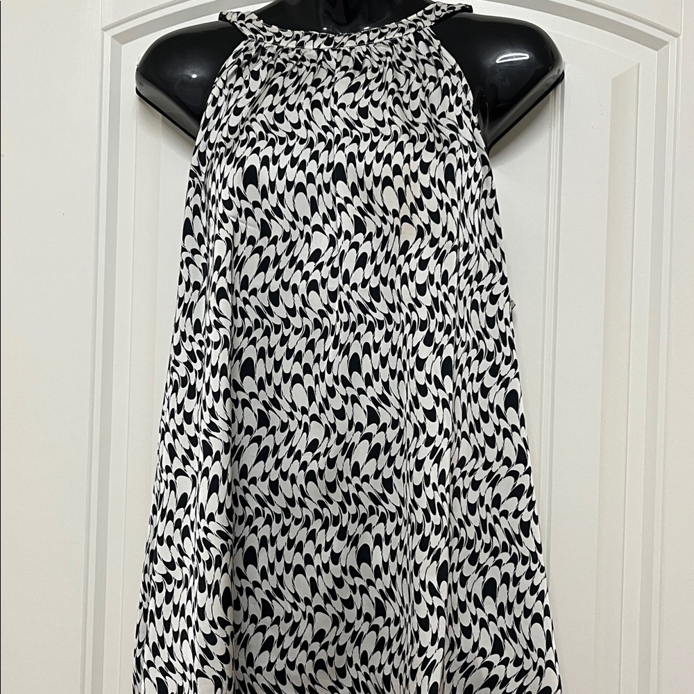 Black and White Patterned Halter Tank Top